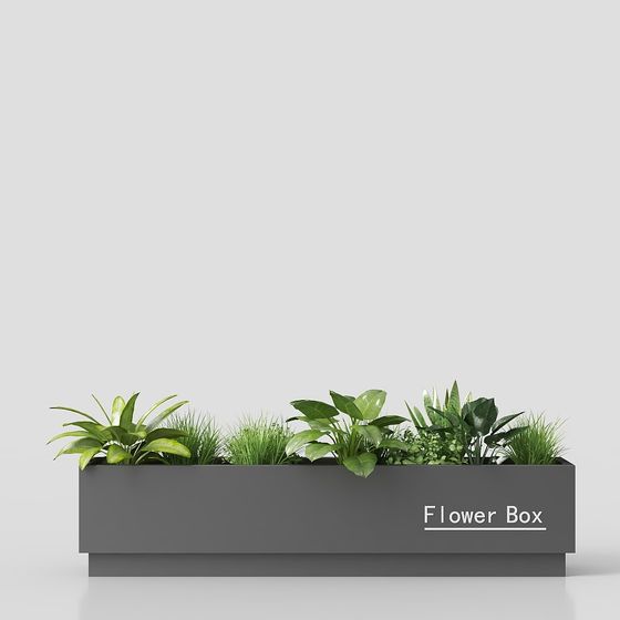 Chậu hoa hiện đại trên đường phố thương mại