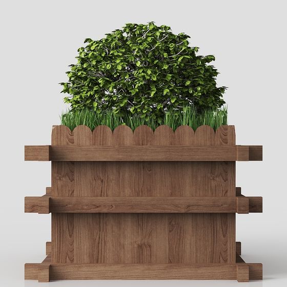 Wooden Planter 3D model