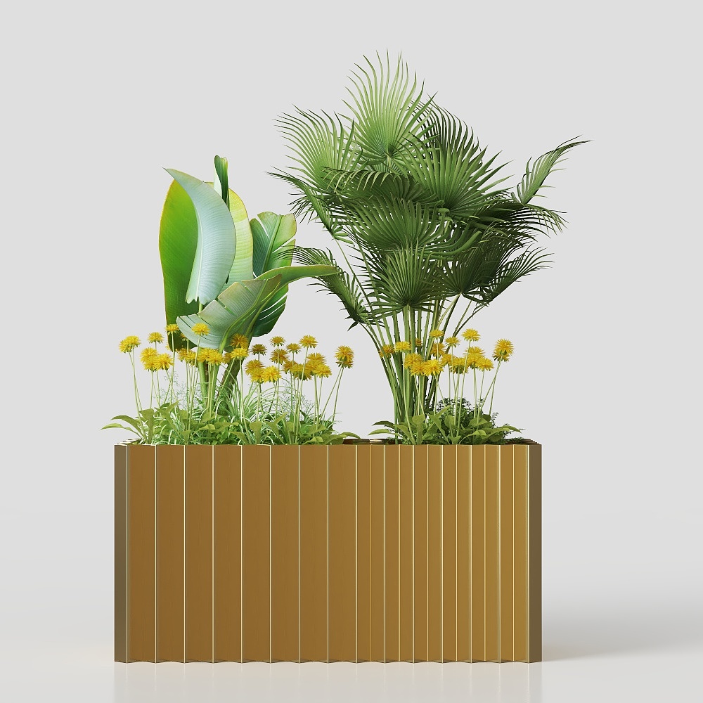 Modern flower box in the park