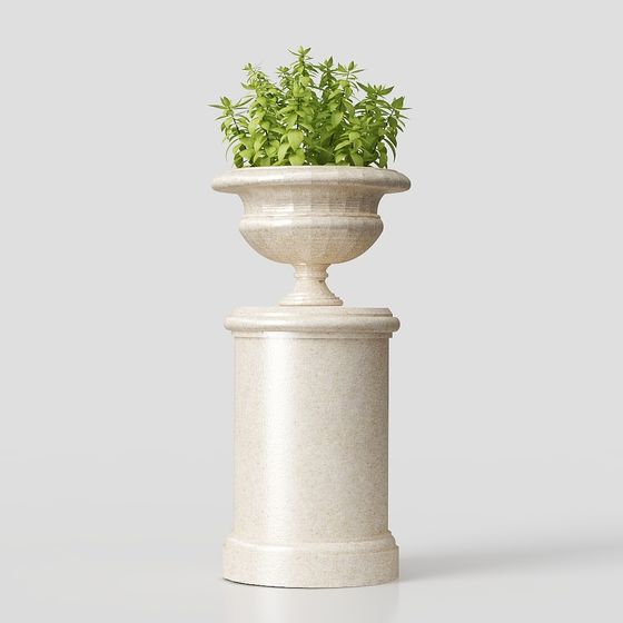 Classic Roman Column Planter Stand 3D model