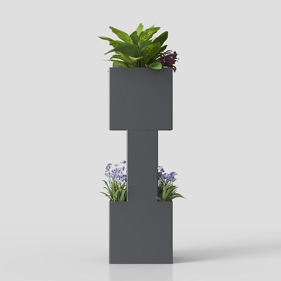 Urban Green Plant Column 3D model