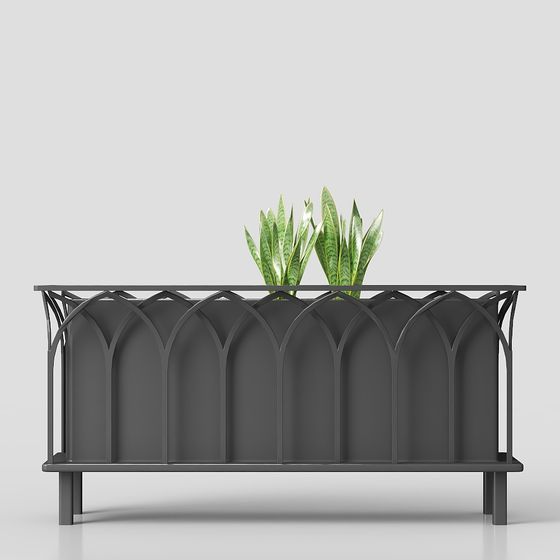 Gothic Planter Stand 3D model
