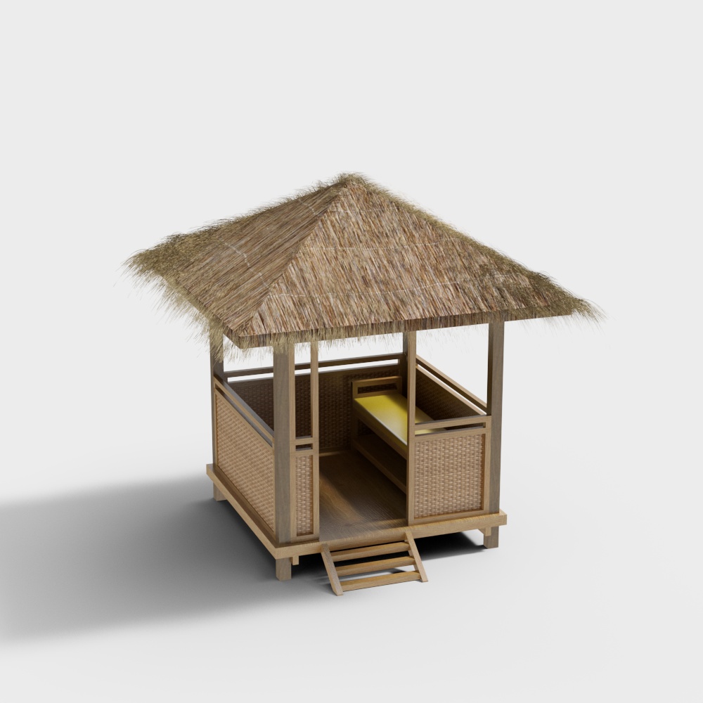 Tropical Beach Hut 3D Model