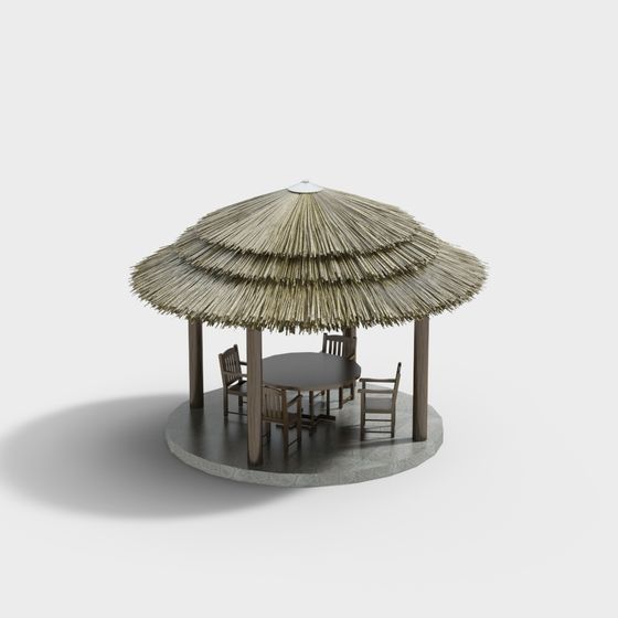 Tropical Shelter Pavilion 3D model for Creative Spaces