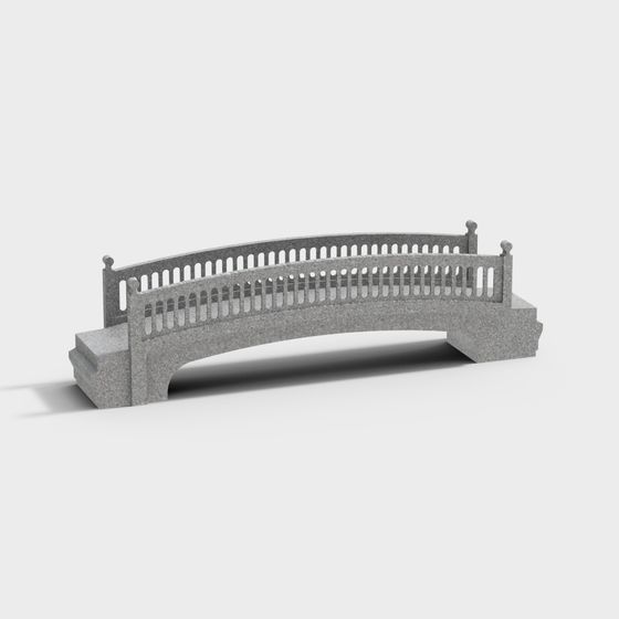 Elegant Arch Stone Bridge 3D model