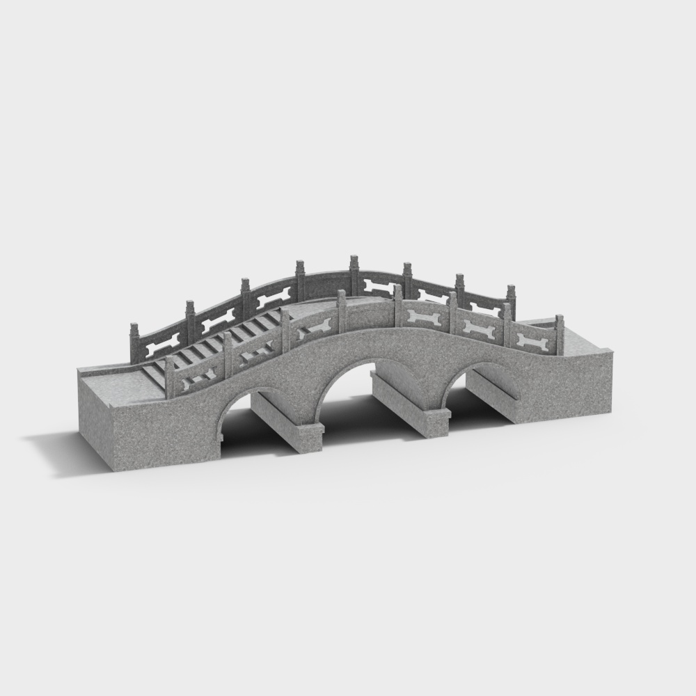 Classic Stone Bridge 3D model