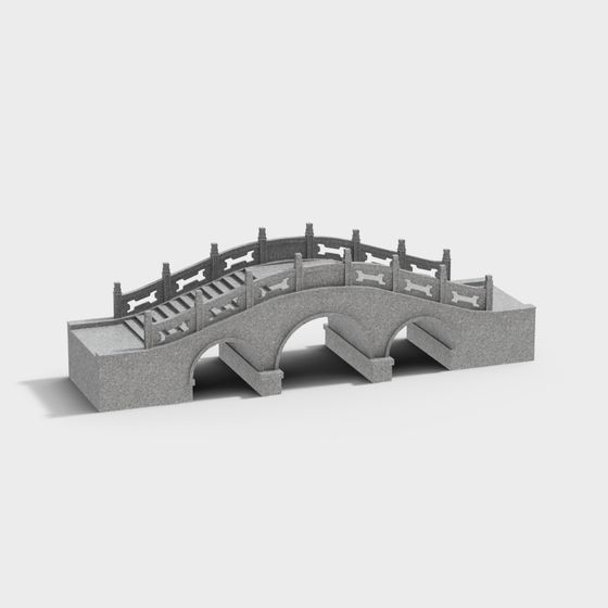 Classic Stone Bridge 3D model
