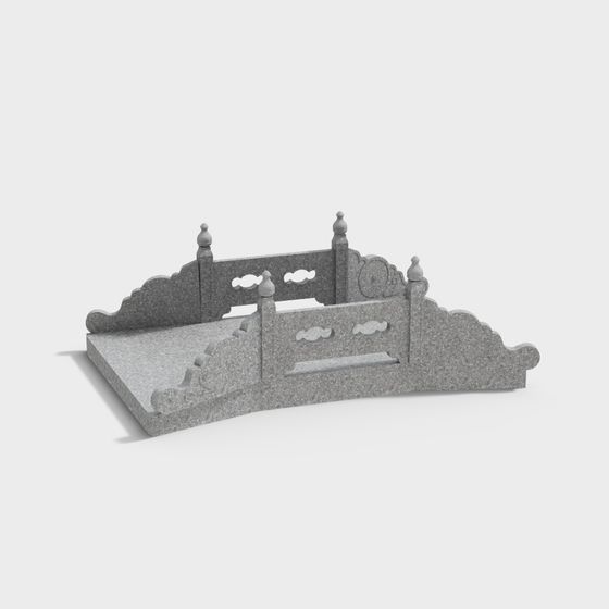 Classic Eastern Stone Bridge 3D model