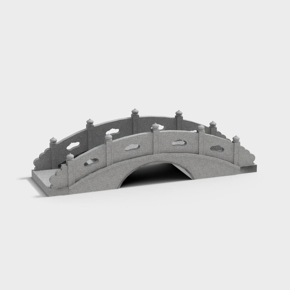 Old Chinese style bridge in garden