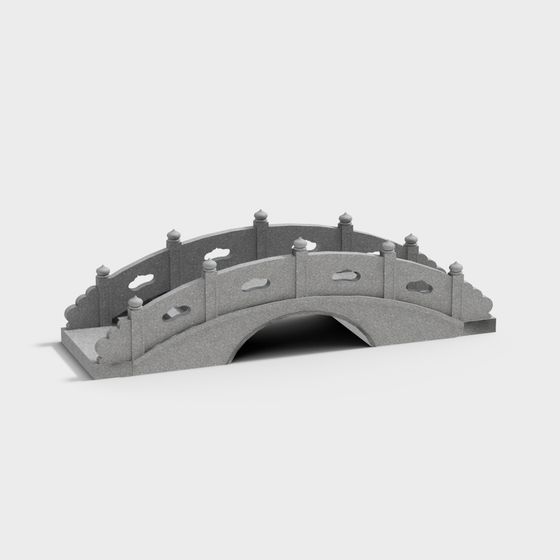 Eastern Elegance Arch Bridge 3D model