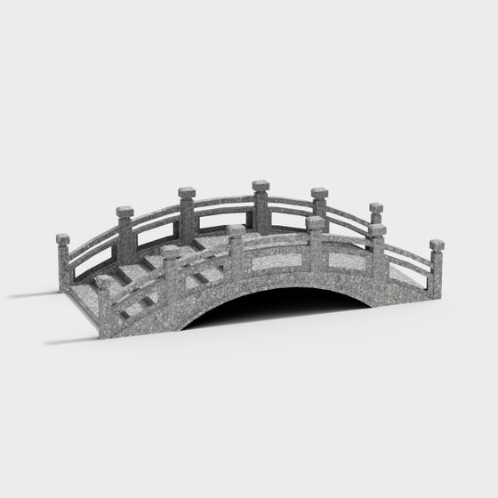 Eastern Bridge Low-Poly 3D model