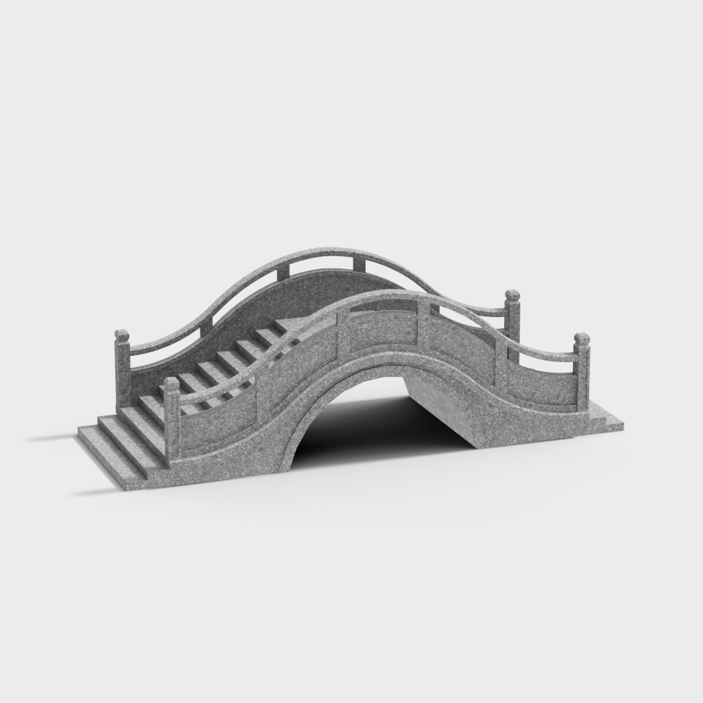 Ancient Elegance Stone Bridge 3D model