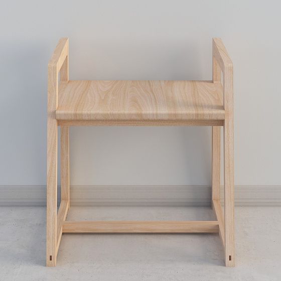 Elegant Wooden Armchair 3D model for Modern Spaces