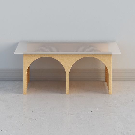 Arched Wooden Table 3D model for Modern Design