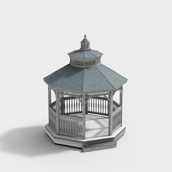 Charming Low-Poly Pavilion 3D model