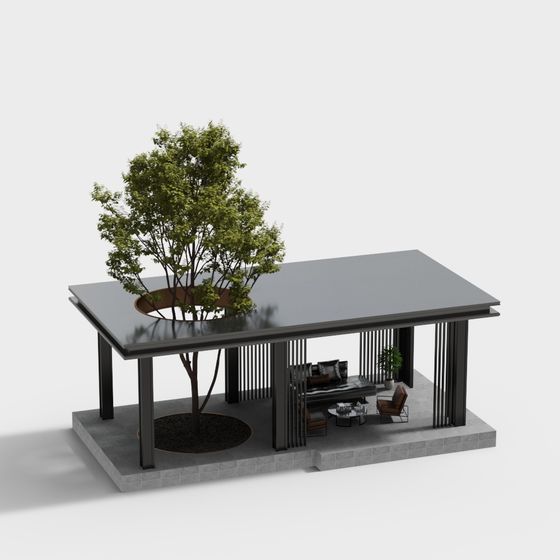 Urban Oasis Low Poly High Detail 3D Model