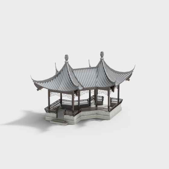 Elegant Chinese Pavilion 3D model