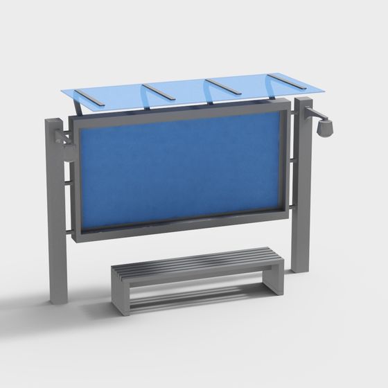 Contemporary Bus Stop 3D model for City Scenes