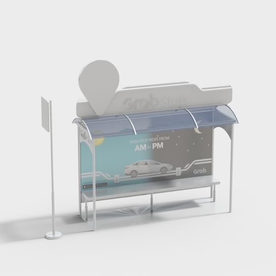 Modern Grab Stop 3D model for Urban Design