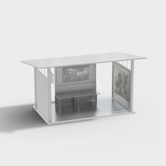 Futuristic Office Desk 3D model