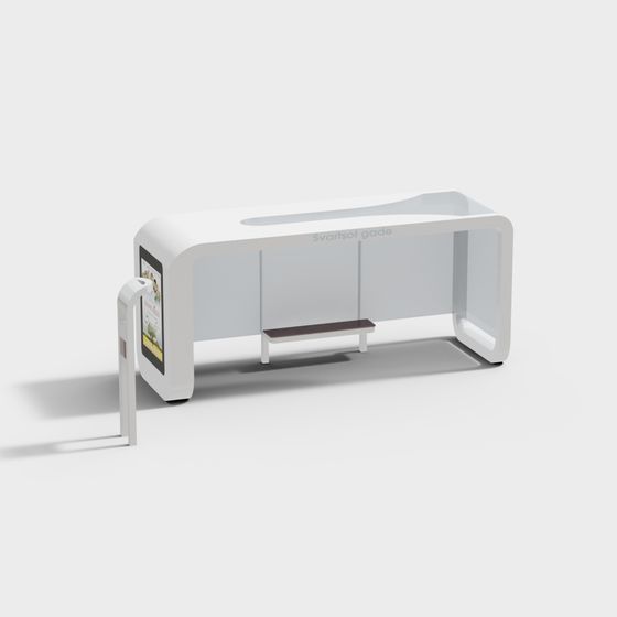 Modern Bus Stop 3D Model
