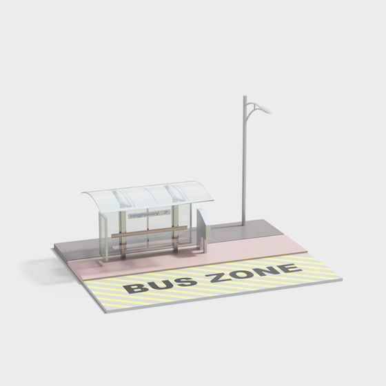 Urban Bus Stop 3D model