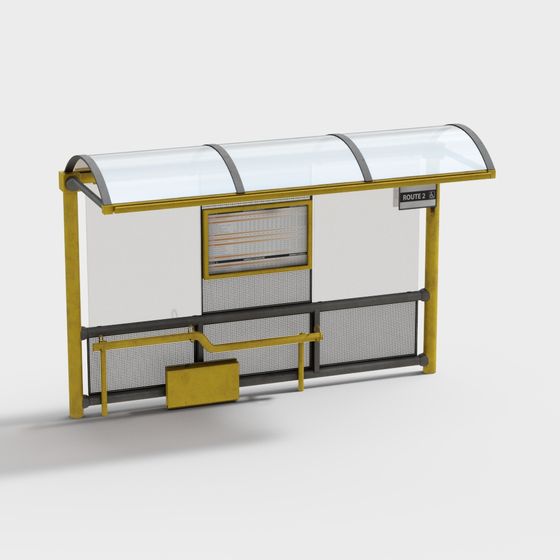 Modern Low-Poly Bus Stop 3D model