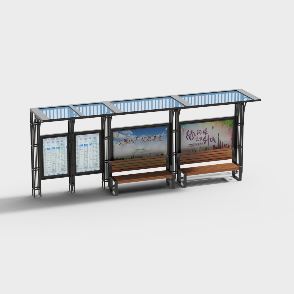 Modern Bus Stop 3D model for Urban Environments