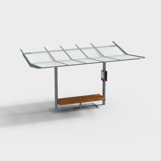 Urban Bus Stop 3D model for Creative Projects