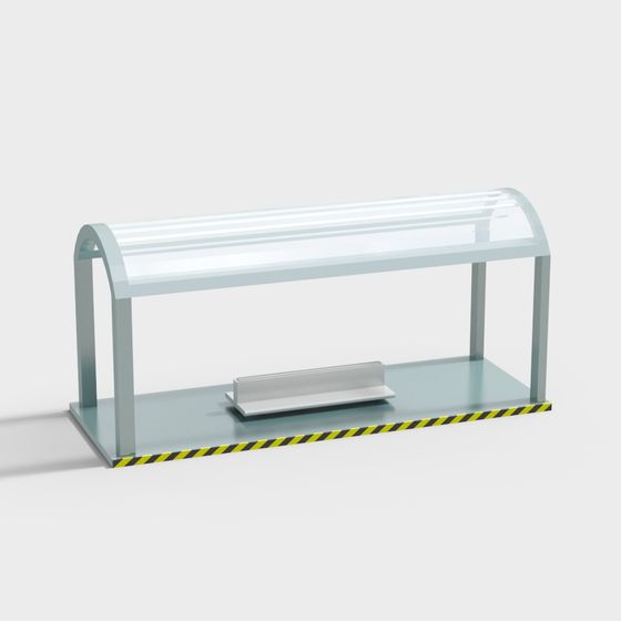 Curved Display Cabinet 3D model for Futuristic Labs