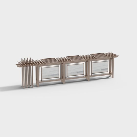 Stylish Pergola Row 3D model for Modern Spaces