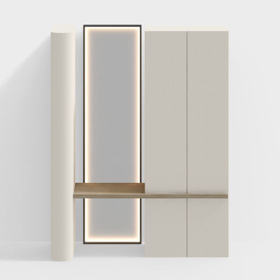 White Modern Partition 3D Model