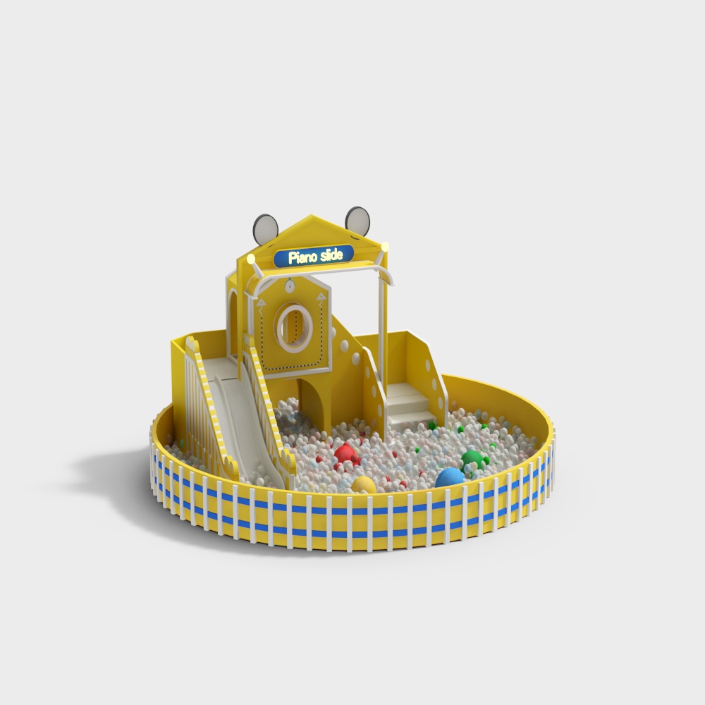 Piano Slide 3D model for Playful Spaces