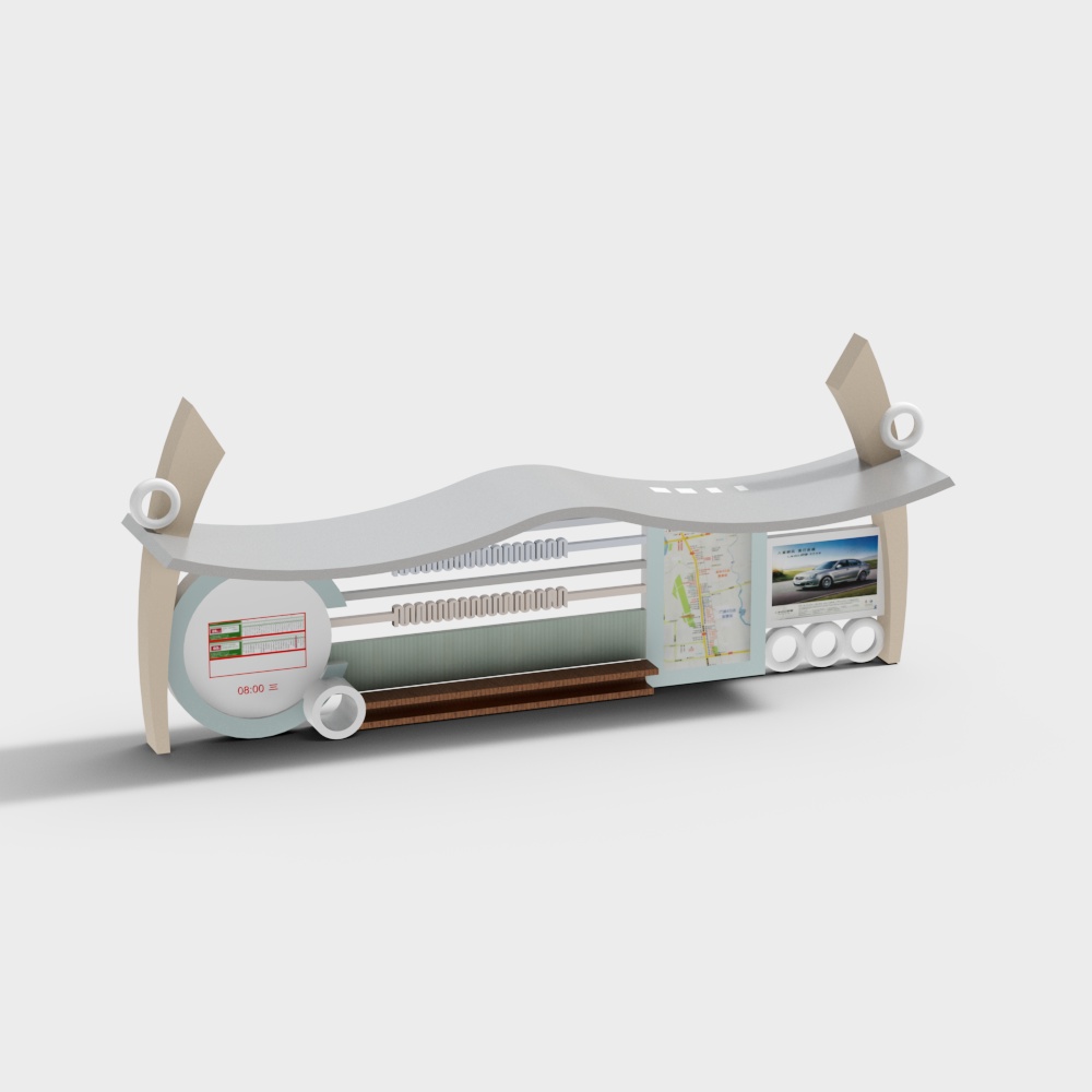 도시 지역의 새로운 중국식  버스 정류장