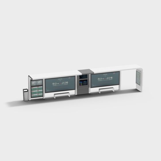 Futuristic Minimalist Bus Stop 3D model for Creative Projects