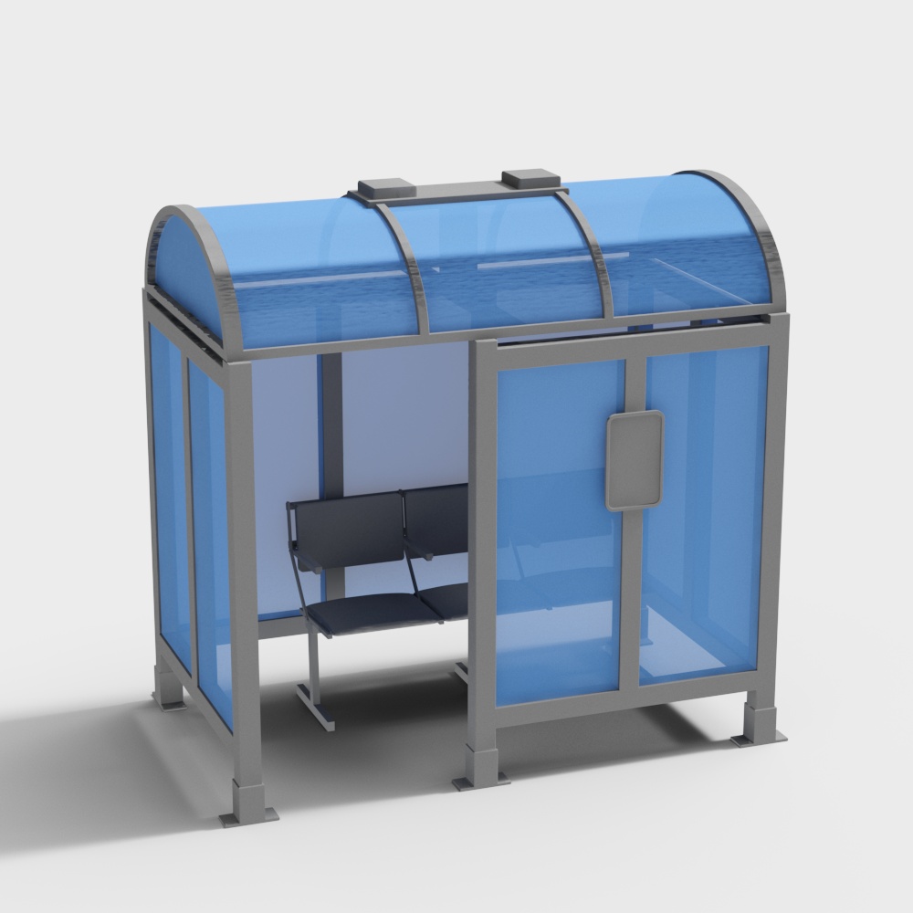 Futuristic Transit Shelter 3D Model
