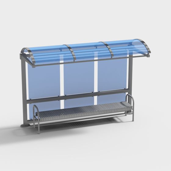 Minimalist Bus Stop 3D Model Design