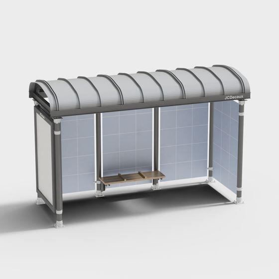 Modern Bus Shelter 3D Model Design