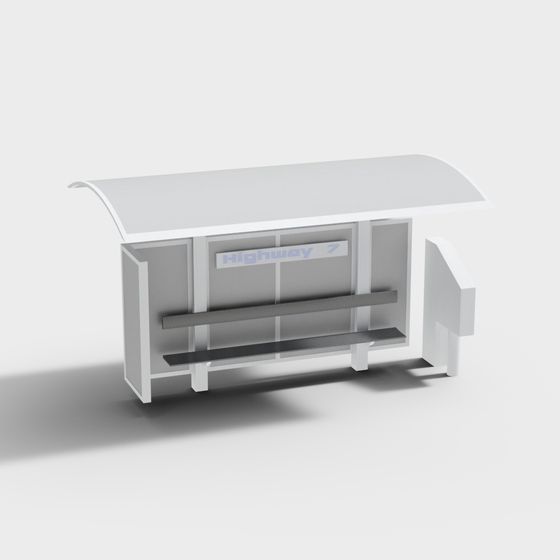Modern Low-Polygon Bus Stop 3D model
