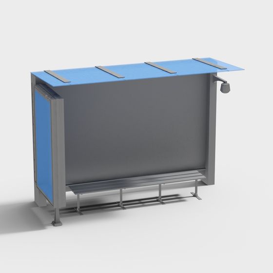 Sleek Urban Bus Shelter 3D model