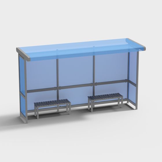 Modern Bus Stop 3D Model for Urban Landscapes