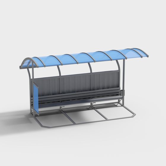 Modern Bus Stop 3D model: City Meets Nature