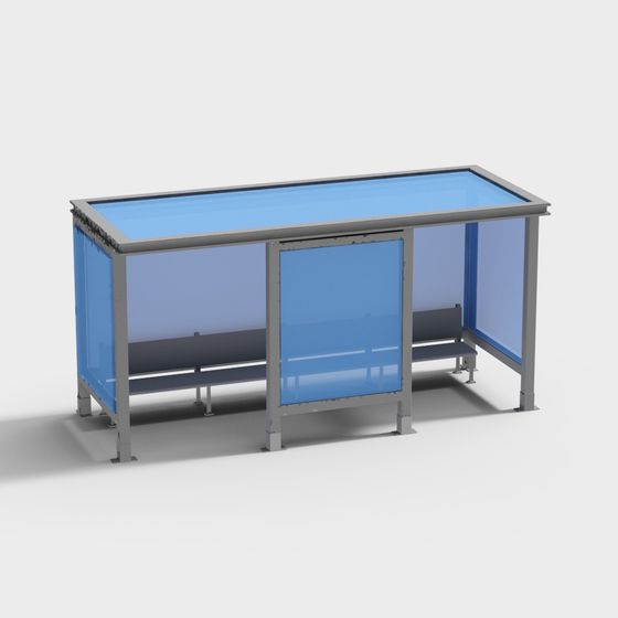 Urban Bus Stop 3D model for Creative Projects
