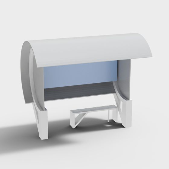Stylish City Bus Stop 3D model