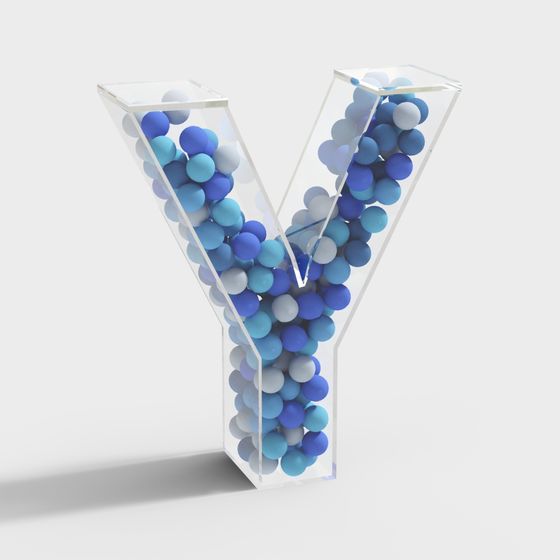 Futuristic Sphere Letter Y 3D model