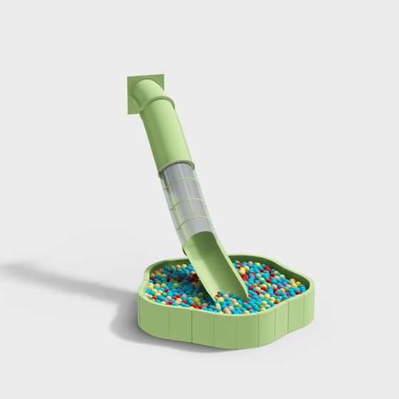 Colorful Ball Pit Slide 3D model