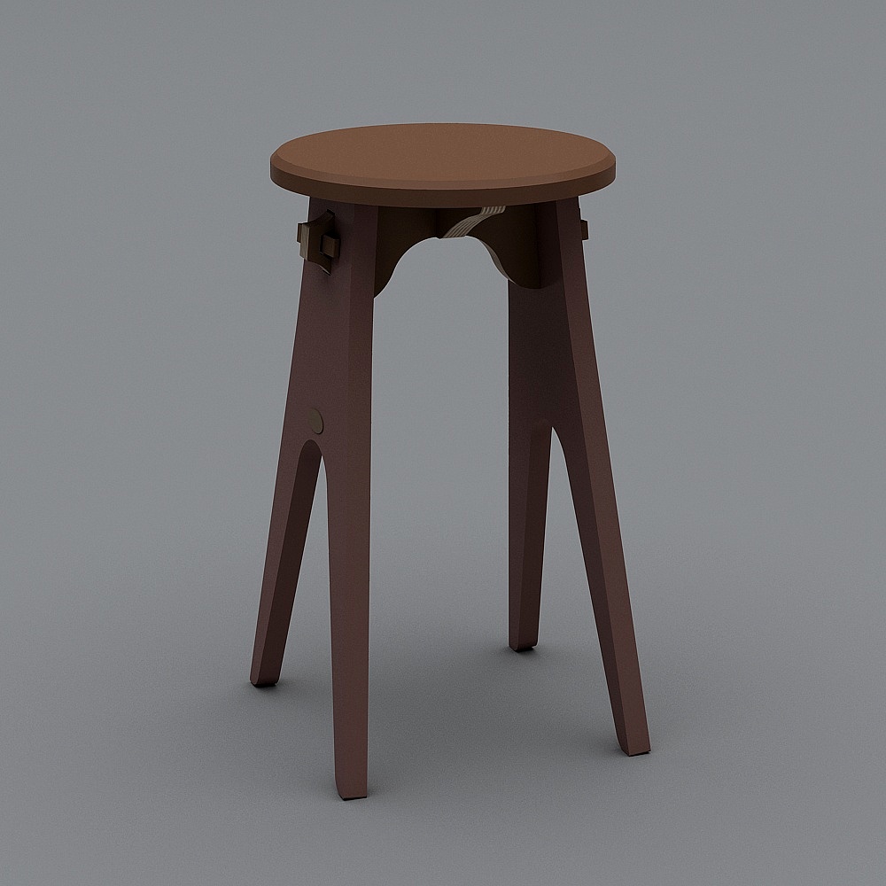 Chinghok Eum 16 - Storia Wedge - Legno Massello - Rotondo - Alto - Sgabello