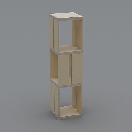 Stylish Wooden Bookshelf 3D model