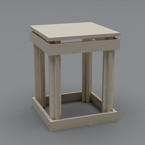 Stylish Wooden Side Table 3D model