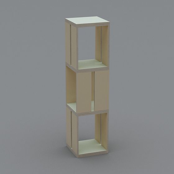 Stylish Wooden Bookshelf 3D Model